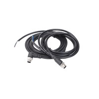 Conector de Sensor M12, Conector Hembra Impermeable IP67 de Cobre para Alimentación, Acoplamiento Roscado, 4 Pines, Tipo DIN, Aleación de Zinc