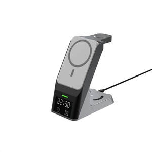 Cargador Inalámbrico 6 en 1 de 15W con Reloj Digital, Estación de <span class=keywords><strong>Carga</strong></span> Rápida para iPhone 16, 15, AirPods y <span class=keywords><strong>Apple</strong></span> <span class=keywords><strong>Watch</strong></span> - Product Image 2