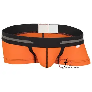 Hot men orange underwear in thailand sexy men mesh inner wear penis support pouch design breathable underwear for asian men