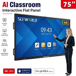 หน้าจอสัมผัสอัจฉริยะ Google EDLA Certified Interactive Flat Panel ขนาด 55 65 75 86 98 110 นิ้ว รองรับการสัมผัส 40 จุด สำหรับการสอนในโรงเรียน - Product Image 1