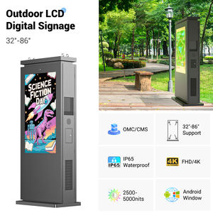 Pantalla dual IP65 a prueba de agua al aire libre LCD Digital Signage Animación Alto brillo Smart City Park Street Publicidad Totem Media - Product Image 4