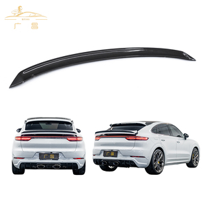 PINDUN Turbo GT Style Dry <strong>Carbon</strong> <strong>Fiber</strong> Polished Finish 3M Tape Installation Rear Trunk <strong>Spoiler</strong> for 2018-2023 Porsche Cayenne - Product Image 1
