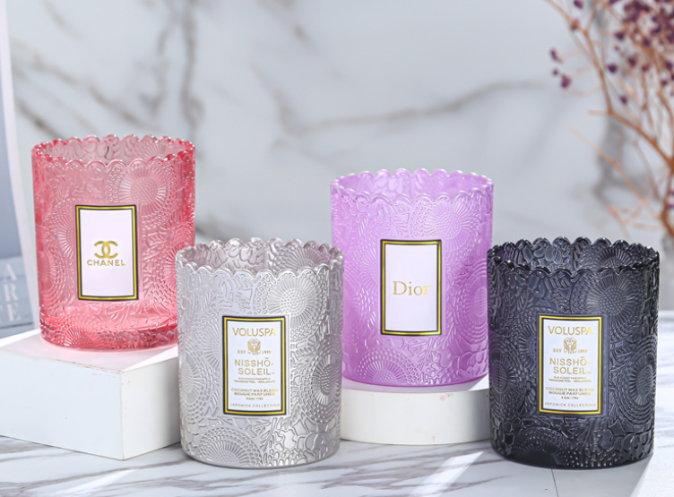 Luxury Custom Empty Fast Delivery Glass Candle Jar with Lid for Room ...