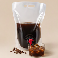 Bolsa Doypack Personalizada con Válvula Dispensadora para Concentrado de Café Frío de 1L, 3L, 96oz, 128oz
