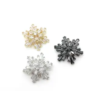 Ready to ship Top Quality Zircon Buttons Crystal Rhinestone Buttons Sew-On Glittery Crystal