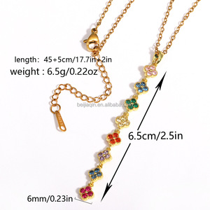 Collana da Donna alla Moda in Acciaio Inossidabile con Zirconio, Placcata in Oro 18k - Gioiello Resistente allo Sbiadimento, Vendita all'Ingrosso - Product Image 4
