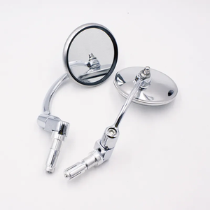 Pièces détachées pour moto, rétroviseur chromé universel, surface convexe, alliage d'aluminium, rétroviseur <span class=keywords><strong>de</strong></span> moto, rétroviseur latéral pour <span class=keywords><strong>guidon</strong></span> - Product Image 2
