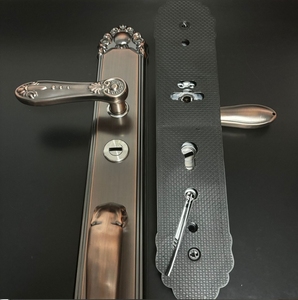 Poignée de porte moderne en laiton massif avec grande ressort double à tension, pour cour et villa, taille universelle, quincaillerie grise de qualité supérieure - Product Image 4