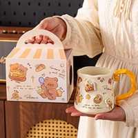 Mug en céramique Lelyi motif ours et lapin mignons, écologique, compatible lave-vaisselle et micro-ondes, pour couple, petit-déjeuner au bureau