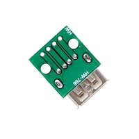 Adaptador de enchufe tipo A hembra USB2.0 A DIP 4p, Conector de PCB de 2,54mm, placa soldada, Cable de datos de alimentación de teléfono móvil