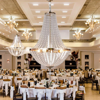 Lustre en cristal moderne de luxe pour mariage plafonniers suspendus romantiques pour hôtel fête événements salle de mariage professionnel