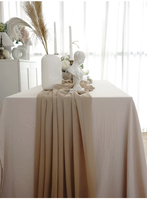 Nappe de table beige vintage unie pour desserts, style japonais, en coton, pour la pause thé, décoration d'ambiance de mariage chinois