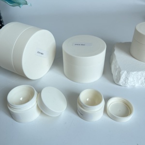 4 8oz 10g 15 50ml 80ml Empty White Double Wall Matte Face Cream Frosted Lip Balm PP Plastic Jar Container With Lid For Cosmetic