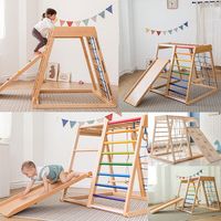 Équipement de terrain de jeu intérieur multifonctionnel, structure d'escalade en bois d'extérieur pour les jeux d'escalade intérieurs des enfants