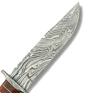 Couteau de chasse LEGACY BLADES en acier Damas, lame fixe, manche en bois naturel, qualité industrielle, OEM, pointe tombante, garantie 3 ans - Product Image 5