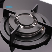 Xunda haute qualité 3 brûleurs cuisinière à gaz verre haut cuisine plaques de cuisson gaz naturel Installation intégrée pour le ménage
