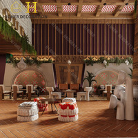 Comptoir de restaurant vintage violet de style ethnique occidental, présentoir de magasin en bois, comptoir de bar de restaurant