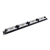 Panel de Conexiones Keystone de 19 Pulgadas 1U para Montaje en Rack, 24 Puertos Cat5e UTP, RJ45 sin Herramientas, Compatible con 100MHz, para Oficina y Centro de Datos