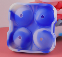 Moules à crème glacée à 4 trous carrés et ronds Moules à sucettes glacées en silicone écologiques Outils à crème glacée faciles à utiliser