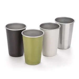 Vasos de Metal irrompibles para Bar, vasos de acero inoxidable personalizables de 16 onzas, a prueba de agua, para cerveza