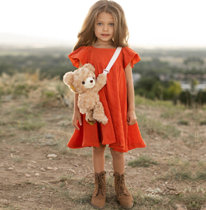 Ropa de verano para niña, faldas hinchadas para niña, vestidos de flores transpirables sólidos para niña - Product Image 5