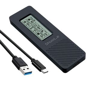 Boîtier portable USB-C NVMe M.2 LCD 10 Gbit/s, compatible USB 3.2 Gen2, UASP et TRIM pour NVMe M/B+M Key et <span class=keywords><strong>SATA</strong></span> de taille 2280 - Product Image 2