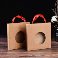Boîte d'emballage en papier Kraft avec Logo personnalisé pour fenêtre, sous-verre Portable pour masque à ongles, boîte d'emballage pour chaussures d'enfants