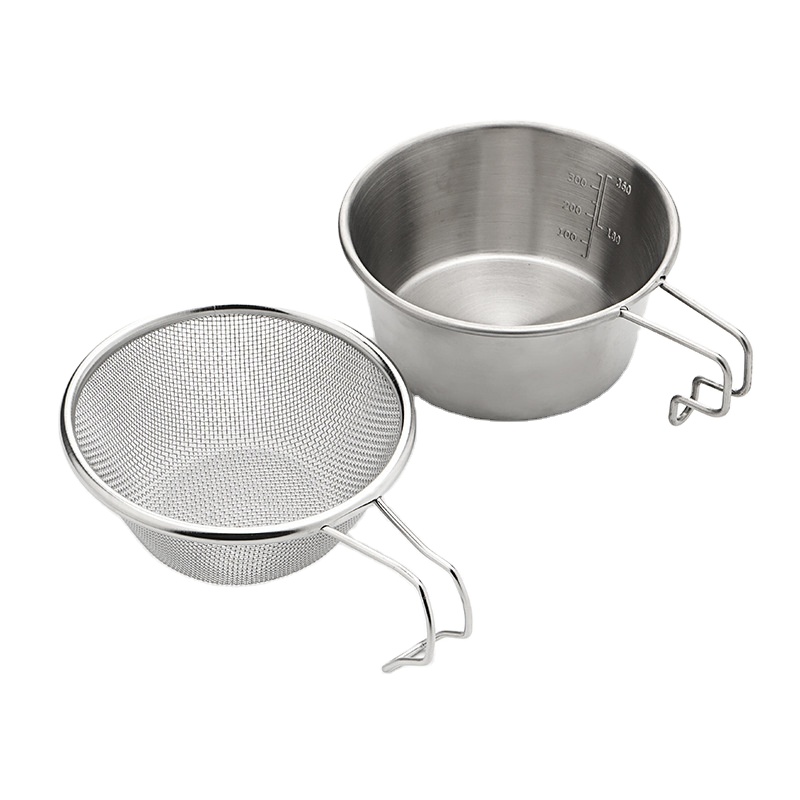 Portable 304 Stainless Steel Fishing Net Snow Bowl Fence Filter Disposable Outdoor Camping Picnic Tool Suit