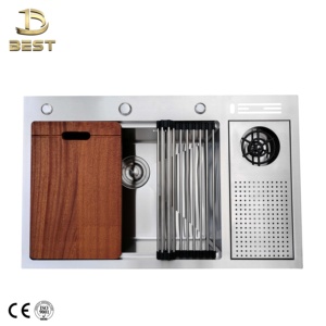 Cup Rinser Unbeatable Smartness Lavabo individual Acero inoxidable Fregadero de cocina cepillado hecho a mano Diseño de mostrador con forma de cuenco rectangular - Product Image 4