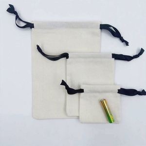 Small <b>Drawstring</b> Storage <b>Bag</b> Organic Recycled Cotton <b>Canvas</b> Fabric Eco-Friendly Ribbon Closure <b>Canvas</b> Storage <b>Bag</b> - Product Image 4
