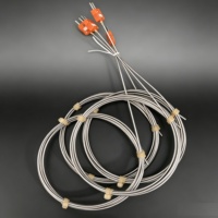 Industrial High Temperature N Type Thermocouple Probe 0-1100℃ Class I Bendable Armored with Orange Plug for Oven Heating Control