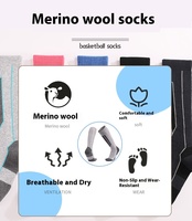 Épais pur hommes Long Tube sur le genou randonnée laine mérinos Grip chaussettes course robuste en plein air