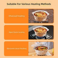 Pot en aluminium jetable épaissi pour plats à emporter, boîte à soupe à double poignée pour pique-nique en extérieur, vente en gros Zhejiang
