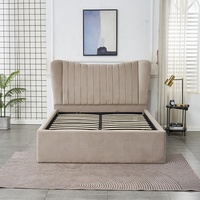 Funktionaler Design-Samtstoff-Polsterbetten mit Aufklappbarem Doppelbett in Queensize und Hydraulischem Stauraumsystem