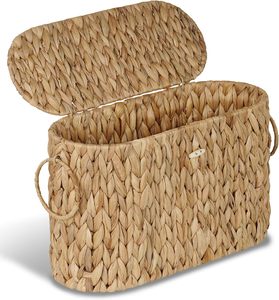 Panier de rangement pour <span class=keywords><strong>papier</strong></span> toilette, porte-<span class=keywords><strong>papier</strong></span> toilette fin en jacinthe d'eau avec couvercle - Organisateur de salle de bain pour la maison - Product Image 1