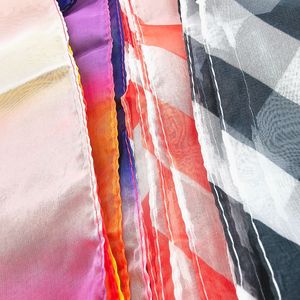 G0190 Long Silk Chiffon Scarf, 2m/5m, Black & White, Red & White, Rainbow, King Magic - Product Image 4