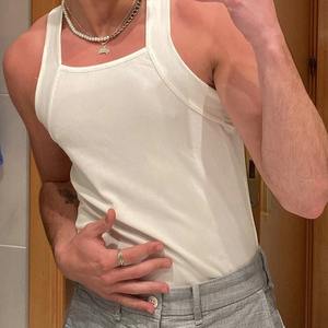 Best Selling <b>Men's</b> Customized 100% Cotton <b>Sleeveless</b> Tank Top Breathable Quick Dry Gym Fitness Workout Training Singlet - Product Image 1