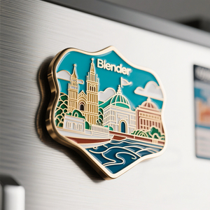 Logo personalizzato Logo Souvenir città magnetico magnete da frigorifero turis Souvenir in metallo bandiera magneti da frigo - Product Image 5
