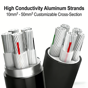 Câble <span class=keywords><strong>électrique</strong></span> à <span class=keywords><strong>prix</strong></span> d'usine, conducteur en aluminium, <span class=keywords><strong>gaine</strong></span> en PVC, 4 ou 5 conducteurs, étanche, pour projets industriels - Product Image 3