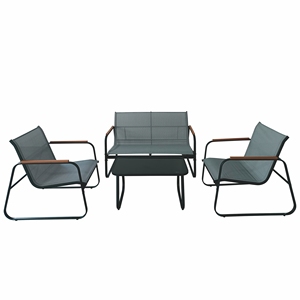Divano SAINT MARTIN MET/TEXT 2/1 Nero - Product Image 1