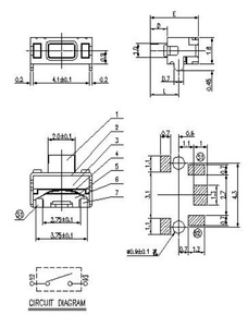 4.3*1.8mm <span class=keywords><strong>micro</strong></span> téléphone Bluetooth écouteur tactile interrupteur tactile à bouton-poussoir - Product Image 5