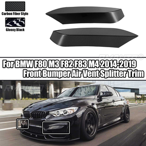 Une paire de garnitures de séparateur d'air pour pare-chocs avant pour BMW F80 M3 F82 F83 M4 2014-2019, cadre d'admission, couvercle de spoiler latéral supérieur, canard, sourcil - Product Image 1