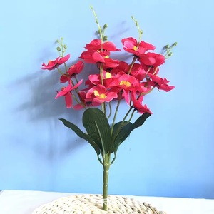 กล้วยไม้ฟาแลนนอปซิสประดิษฐ์ ขนาด 40 ซม. ก้านเดี่ยว สีฟ้า สำหรับตกแต่งงานแต่งงานและบ้าน - Product Image 4