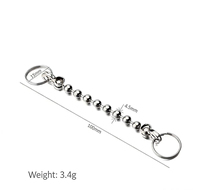 Chaîne à billes classique chrétienne en acier inoxydable de 4,5*100 mm de longueur avec raccord en D et petit anneau de 15 mm pour cadeau ou usage quotidien