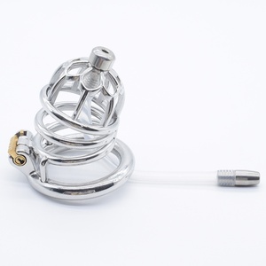 Frrk BDSM Bondage Lock Sex Toys Male Chastity Device Metal Chastity <b>Dildo</b> Cage Stainless Steel Cock Chastity Cage for Men - Product Image 4