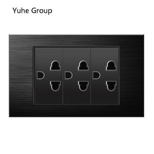 Enchufe de pared de aluminio cepillado gris, sin conexión a tierra, estándar tailandés, con interruptor, puerto USB tipo C para computadora. - Product Image 6