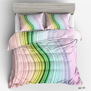 Bộ Ga Giường 3 Món Kỹ Thuật Số Hiệu Ứng Chuyển Màu Trừu Tượng Bộ Vỏ Chăn Lông Xù Cho Nữ Hoàng Cảm Giác Gia Đình - Product Image 6