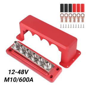 Bloque de terminales de barra colectora de cobre M10 600A 12-48V con cubierta para conexión eléctrica - Product Image 1