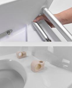 Siège de toilette surélevé de 4 pouces avec accoudoirs, siège de toilette allongé, capacité jusqu'à 299 lb, antidérapant avec poignées - Product Image 4