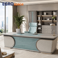 Table de Direction de Luxe EGROspace pour Dirigeant, Mobilier de Bureau Exécutif en Placage, Solution de Bureau